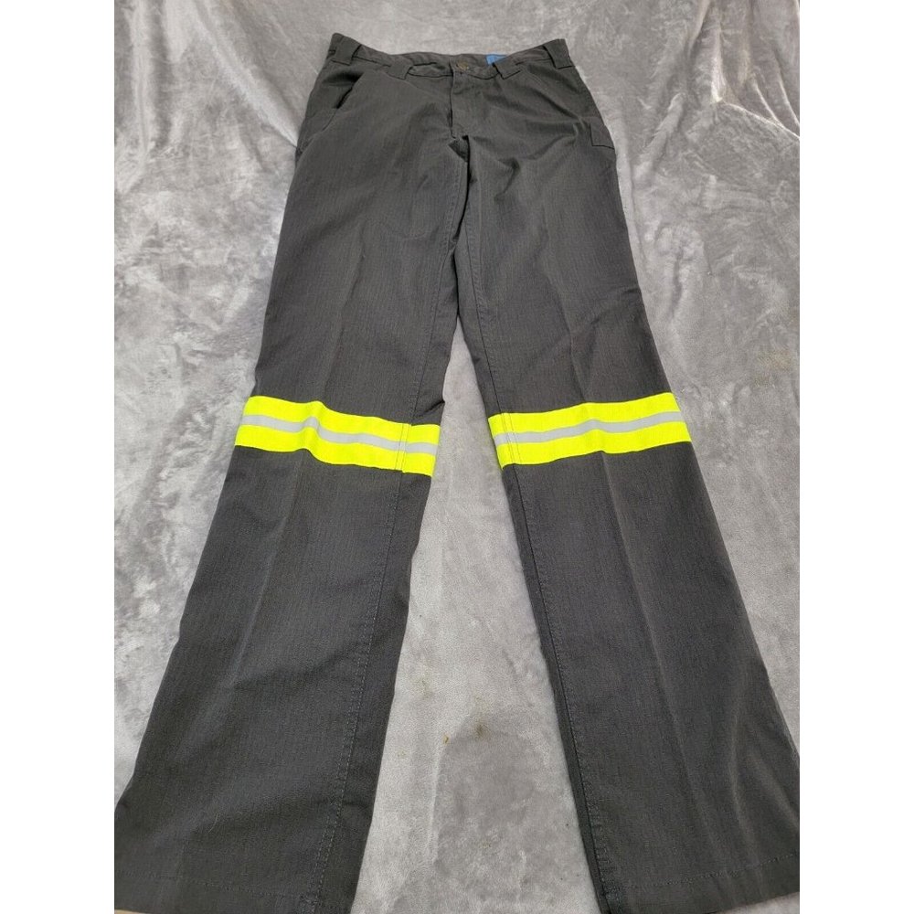 Cintas Mens‎ Work Pants 31x34 Dark Gray Ripstop Reflective High Visibility